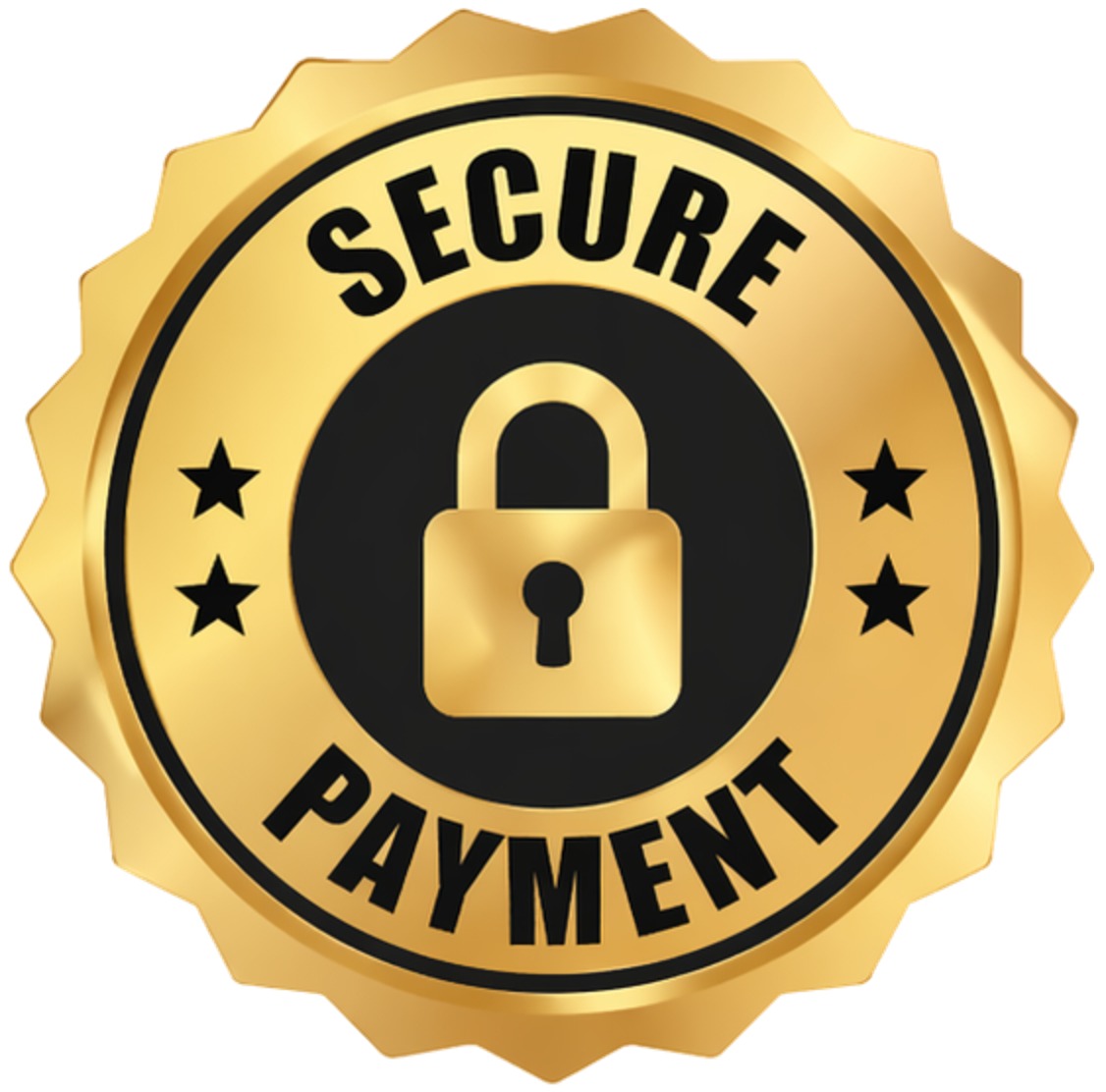 Gold and black 'Secure Payment' seal
