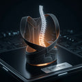 Back brace with glowing spine model